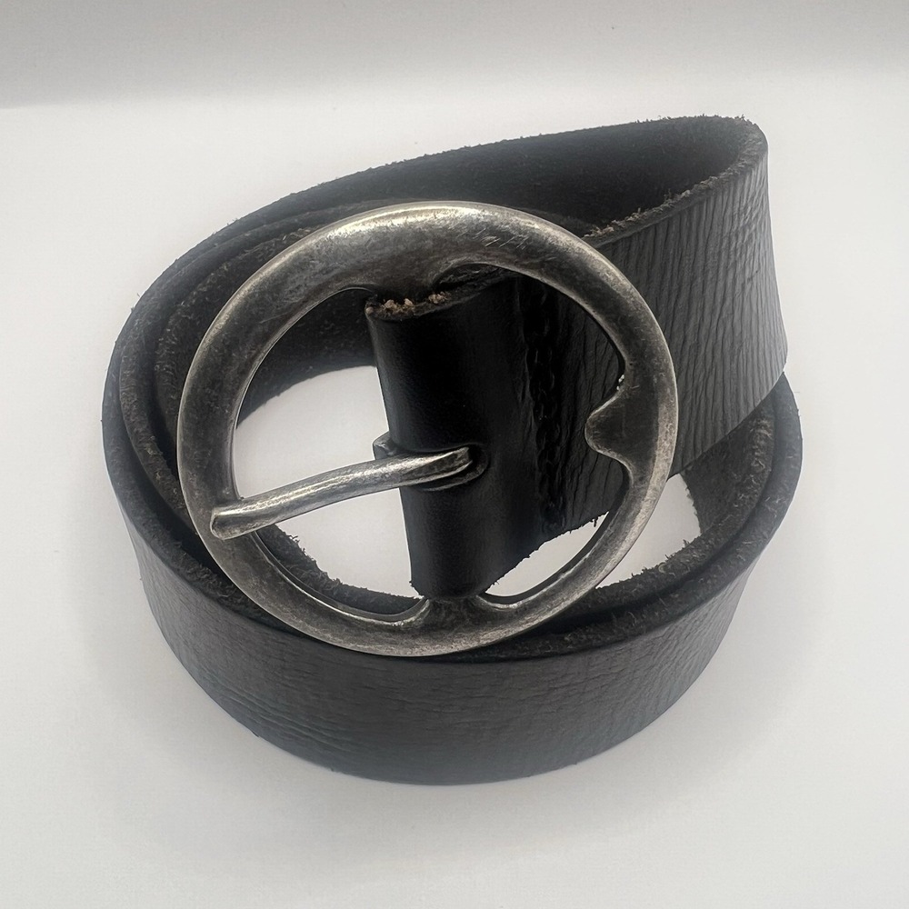 Nordstrom Treasure & Bond Leather Belt Medium Trouser Fit Black O Ring Preppy